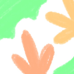 Fototapeta na wymiar Green orange watercolor abstract art design is 