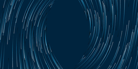 Dark Blue Moving, Flowing Stream of Particles in Curving, Wavy Lines - Digitally Generated Futuristic Abstract 3D Geometric Striped Background Design, Generative Art in Editable Vector Format