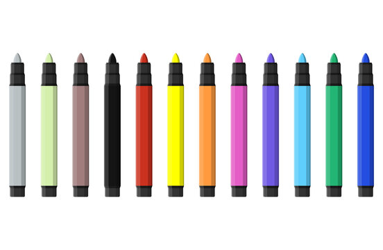 Set of varioust color markers