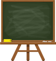 Empty green chalkboard with wooden frame © absent84