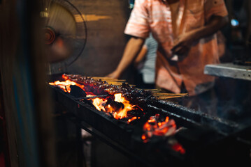 Street food on fire