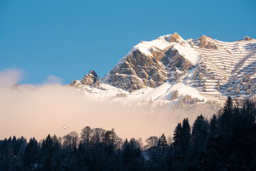 Beautiful mountains and nature in Lauterbrunnen , villages , town and valleys of Alps during...