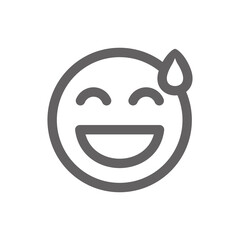 Obraz premium laugh, emoji icon . Perfect for website or social media application. vector sign and symbol