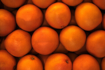 pattern of oranges close-up top view