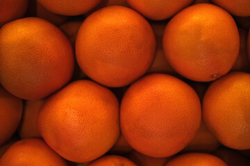 pattern of oranges close-up top view