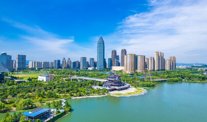 Fototapeta premium Scenery of Shaoxing CBD, Zhejiang Province, China