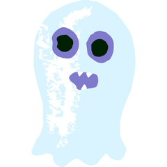 White Scary Ghost. Halloween. Trick or Treat.