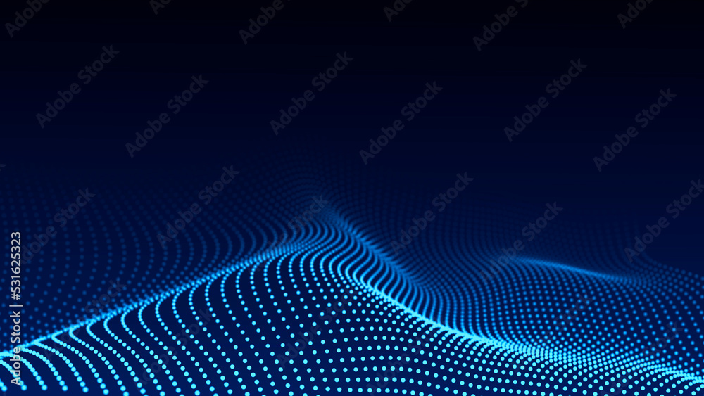 Aufkleber Abstract technology background. Big data digital code. Futuristic dots background. 3d rendering.