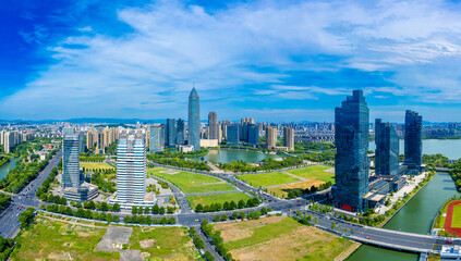 Scenery of Shaoxing CBD, Zhejiang Province, China