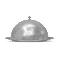 3d realistic restaurant cloche with tray