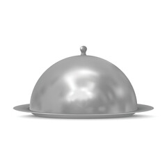 Obraz premium 3d realistic restaurant cloche with tray