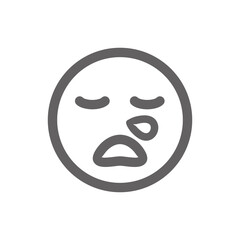 Obraz premium tired emoji icon . Perfect for website or social media application. vector sign and symbol