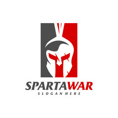 Spartan Warrior Logo Vector. Spartan Helmet Logo design template. Creative icon symbol