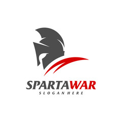 Spartan Warrior Logo Vector. Spartan Helmet Logo design template. Creative icon symbol