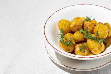 Young potatoes with butter and dill