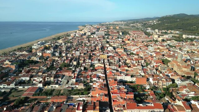 Malgrat de Mar in Barcelona tourist city aerial images