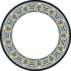 Vintage pattern stylish round frame spiral cross botanic garden flower