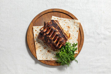 Rack of lamb in the oven