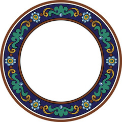 Vintage pattern stylish round frame botanic garden plant flower leaf