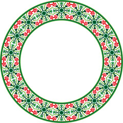 Vintage pattern stylish round frame botanic garden plant flower leaf