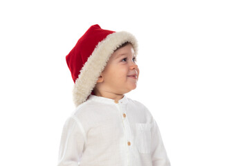 Happy cute baby with Christmas hat