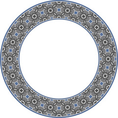 Vintage pattern stylish round frame islamic polygon geometry cross