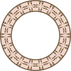 Vintage pattern stylish round frame golden curve cross