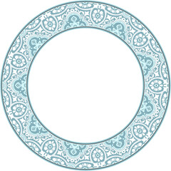 Vintage botanic garden retro pattern stylish round frame