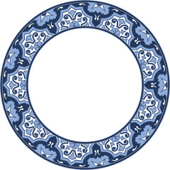 Vintage botanic garden retro pattern stylish round frame