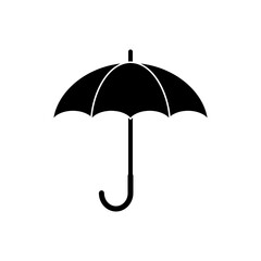 Umbrella silhouette black color vector icon isolated on white background.Umbrella icon .