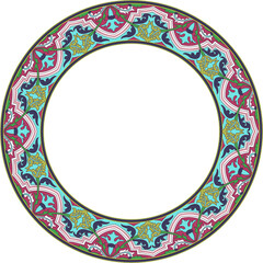 Vintage pattern stylish round frame retro botanic garden plant flower leaf