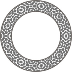 Vintage pattern stylish round frame polygon cross star flower