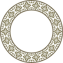 Vintage botanic garden retro pattern stylish round frame