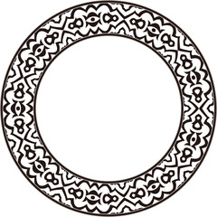 Vintage pattern stylish round frame black curve cross