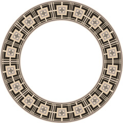 Vintage pattern stylish round frame square cross line flower