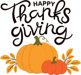 Hand-drawn Thanksgiving typography. The phrase 