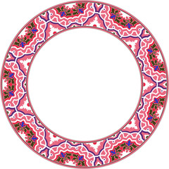 Vintage botanic garden retro pattern stylish round frame
