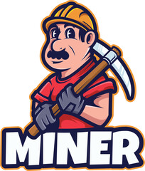 miner logo mascot illustrations vector