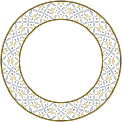 Vintage botanic garden retro pattern stylish round frame