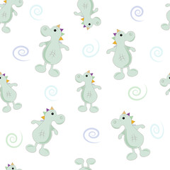 Naklejka premium seamless pattern with cute dino