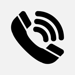 Phone ringing icon in solid style about communication, use for website mobile app presentation