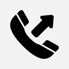 Outgoing call icon in solid style about communication, use for website mobile app presentation