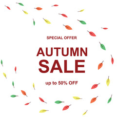 The banner autumn sale. Vector illustration