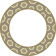 Vintage pattern stylish round frame polygon cross line flower