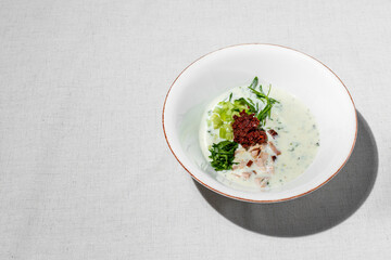 Okroshka with kefir.