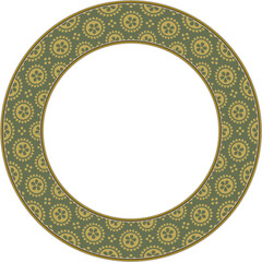 Vintage botanic garden retro pattern stylish round frame