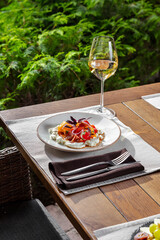 Cottage cheese with tomatoes