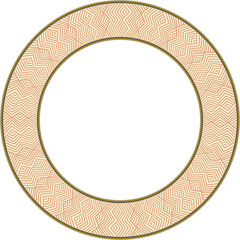 Vintage pattern stylish round frame triangle wave cross line