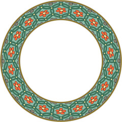 Vintage pattern stylish round frame circle cross frame flower