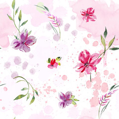 Abstract watercolor drawing or drawing with alcohol ink. Watercolor effect drawing, splashes, stains, drops, blobs. Pattern for fabric, wrapping paper, stationery, background.